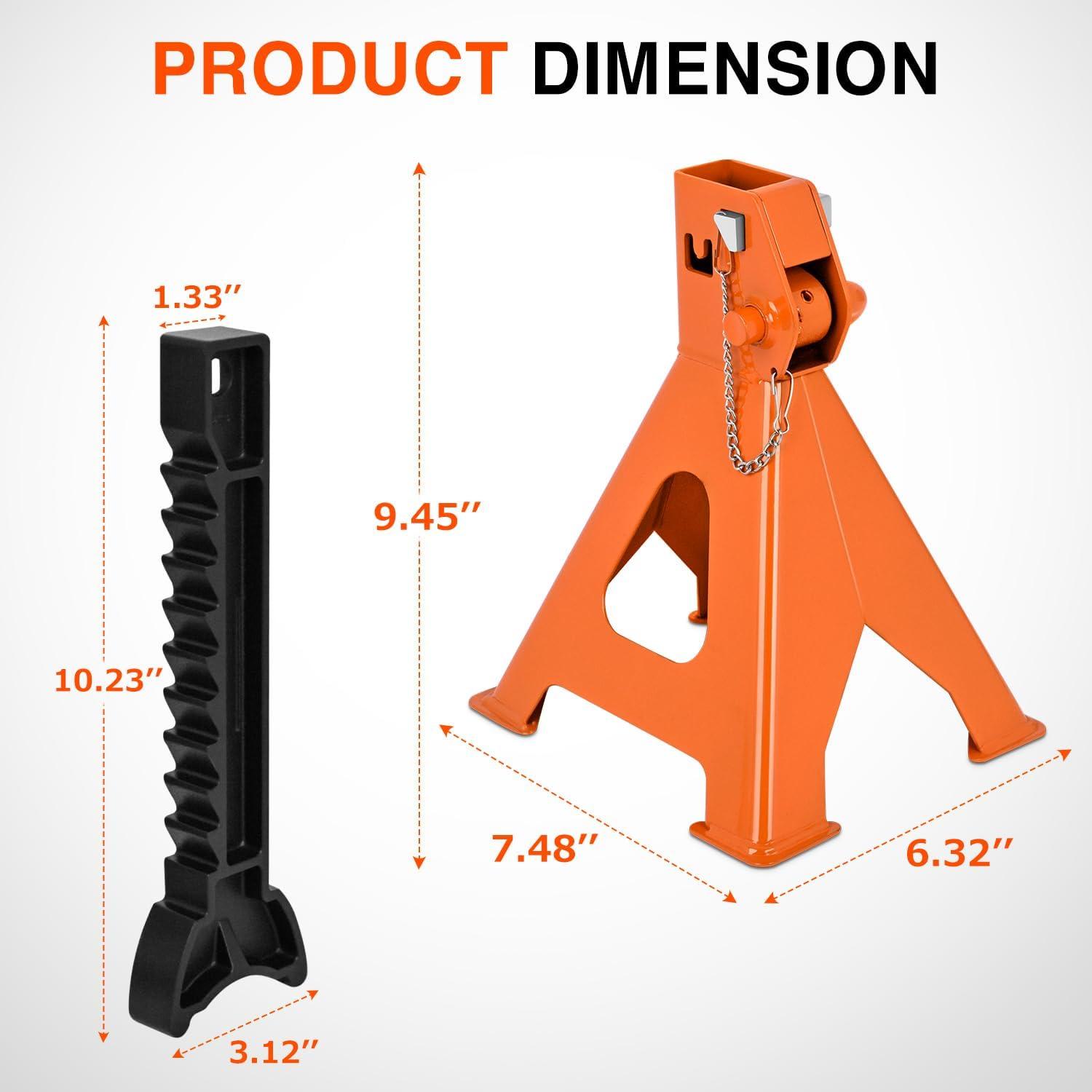image:imageNilight 2 Ton Jack Stands Double Locking Heavy Duty Steel 4400 lbs Capacity Adjustable 106162 Height for SUV Sedan Pickup Light Truck 2 Pack