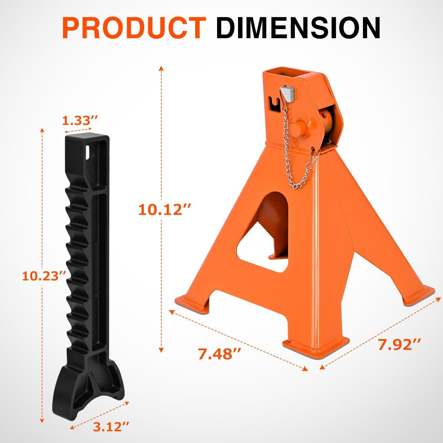 image:imageNilight 3 Ton Jack Stands Double Locking Heavy Duty Steel 6600 lbs Capacity Adjustable 11221653 Height for SUV Sedan Pickup Light Truck 2 Pack