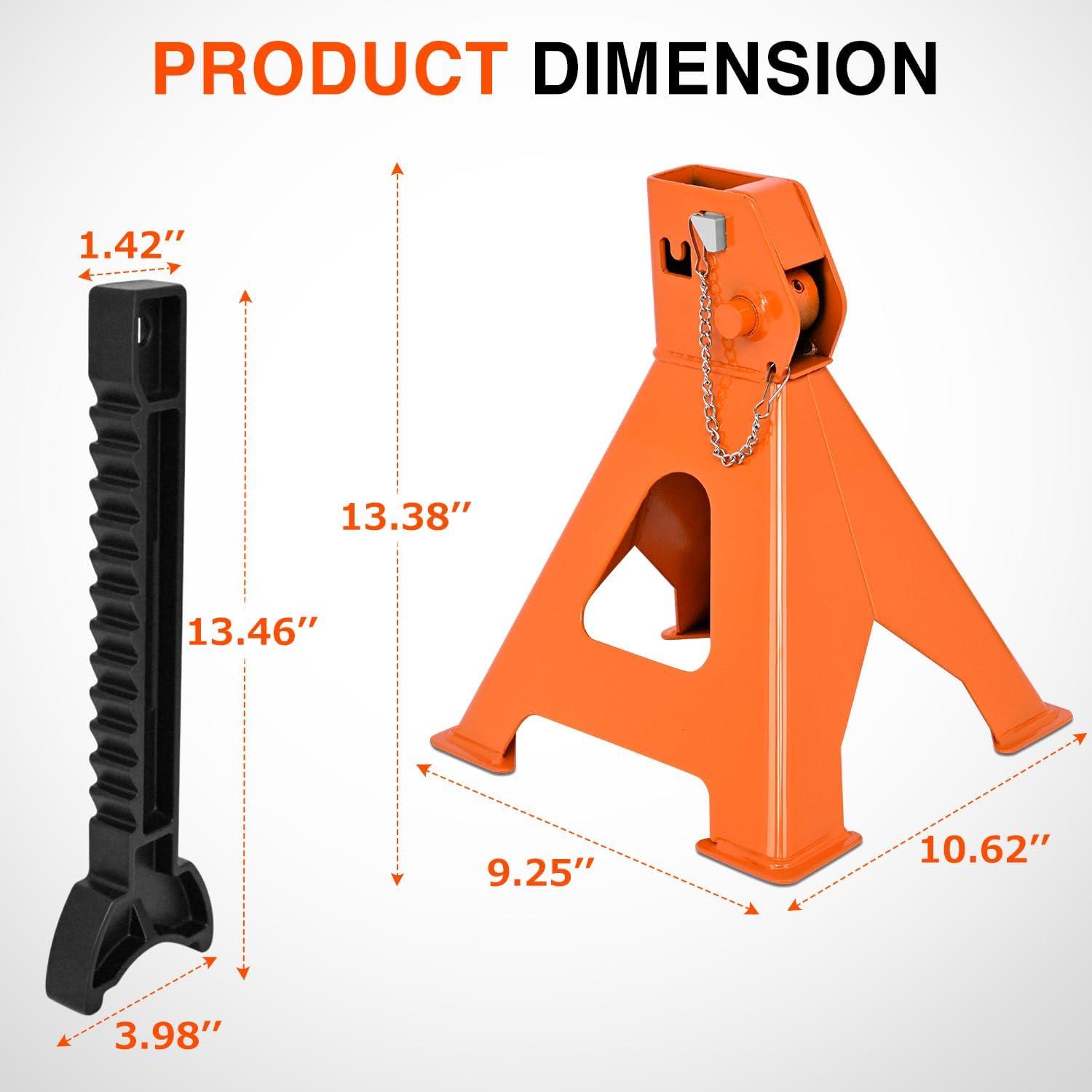 image:imageNilight 6 Ton Jack Stands Double Locking Heavy Duty Steel 12000 lbs Capacity Adjustable 15352322 Height for SUV Sedan Pickup Light Truck 2 Pack
