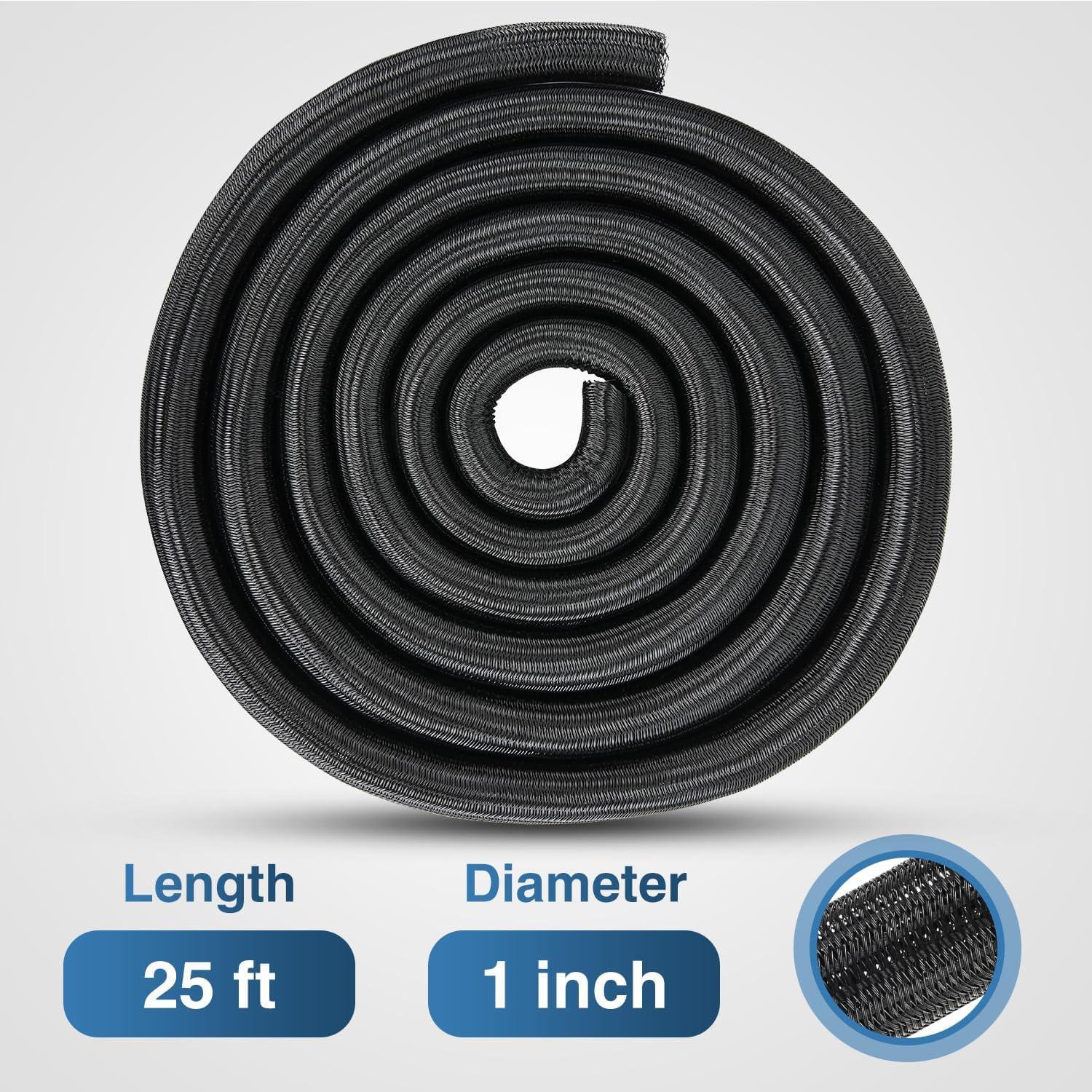 image:imageNilight Cable Sleeve10ft14inch Cord Management Sleeves Braided Sleeving Split Self Wrapping Wire Loom for Computer Electrical Automotive Harness Protector Organizer WhiteBlack