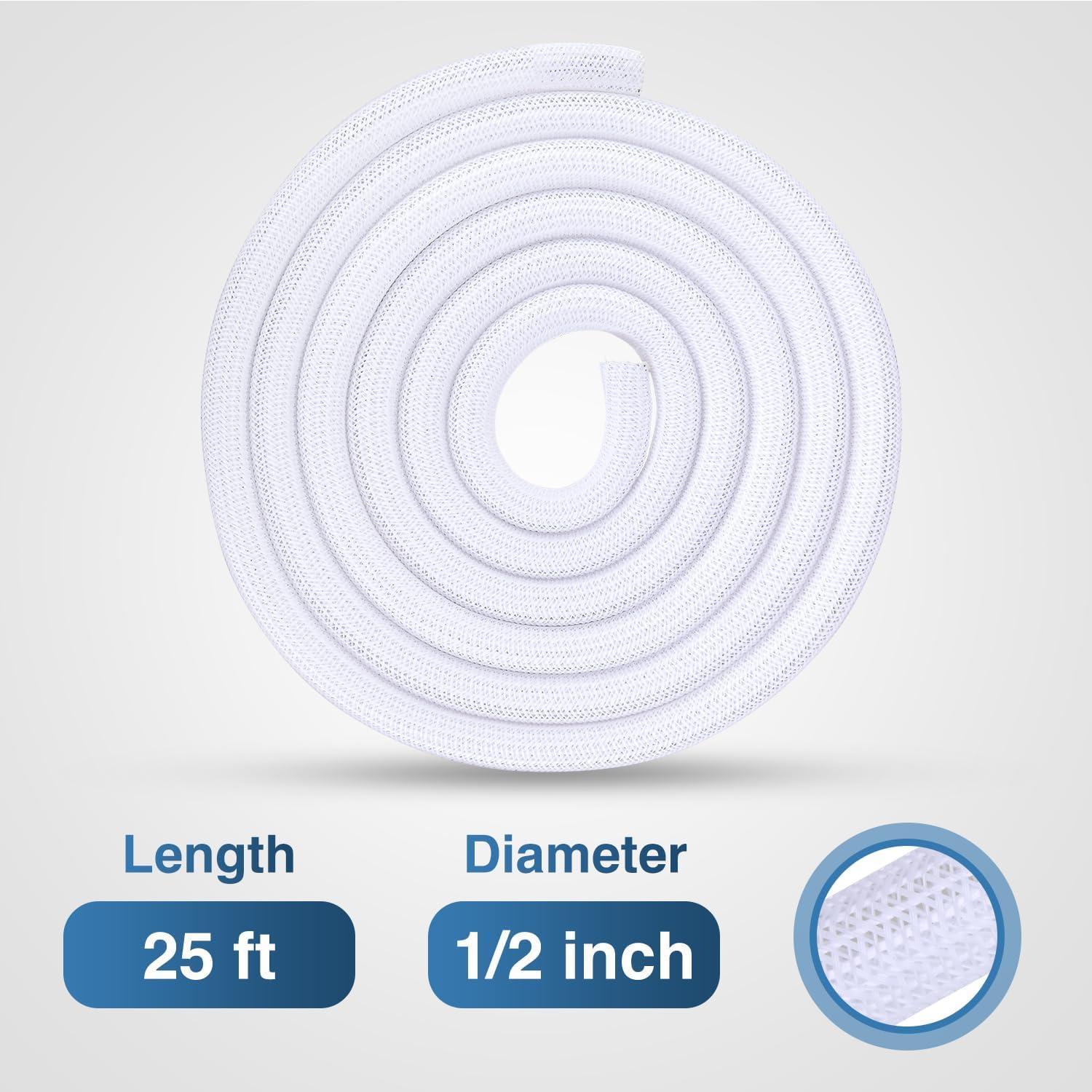 image:imageNilight Cable Sleeve10ft14inch Cord Management Sleeves Braided Sleeving Split Self Wrapping Wire Loom for Computer Electrical Automotive Harness Protector Organizer WhiteWhite