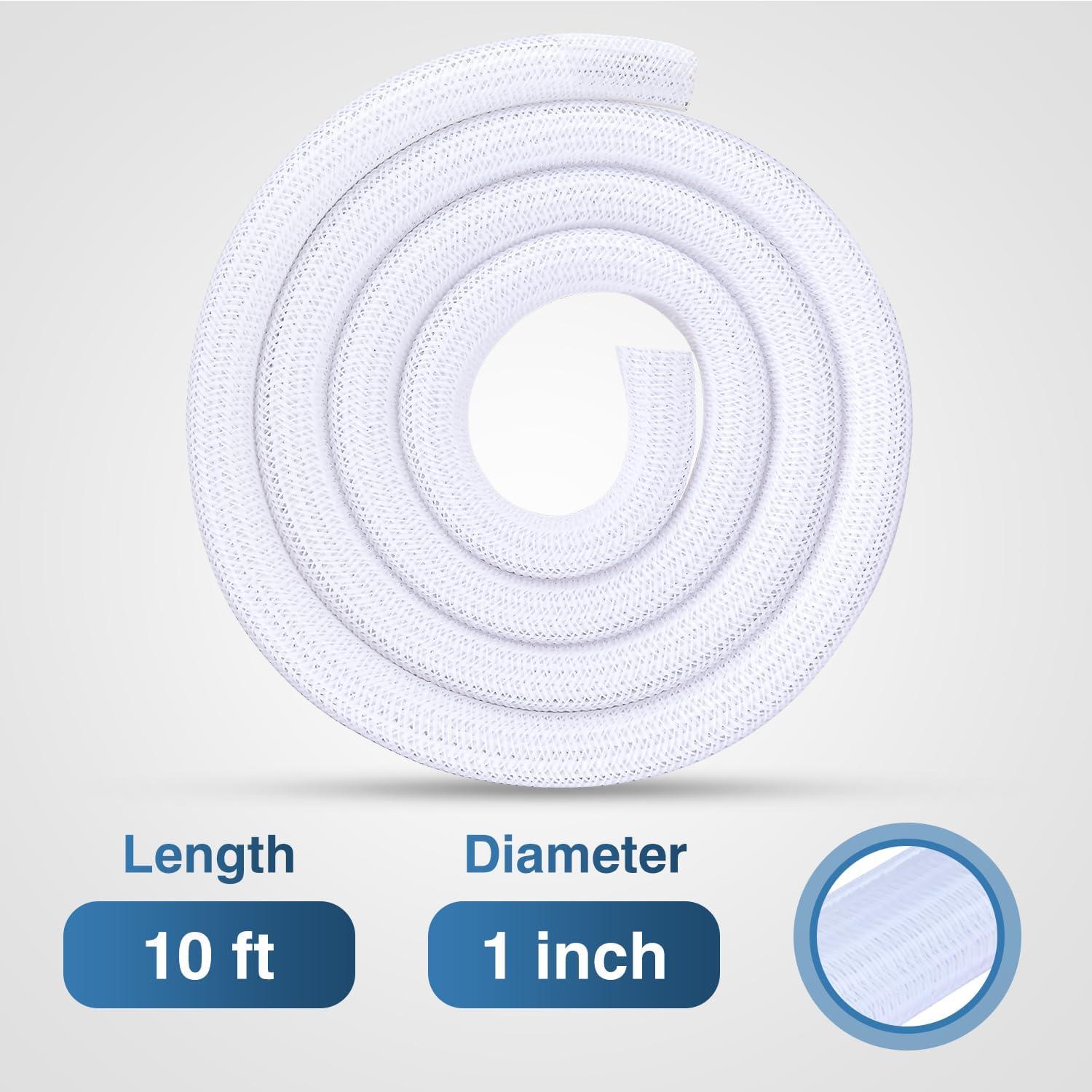 image:imageNilight Cable Sleeve10ft14inch Cord Management Sleeves Braided Sleeving Split Self Wrapping Wire Loom for Computer Electrical Automotive Harness Protector Organizer WhiteWhite