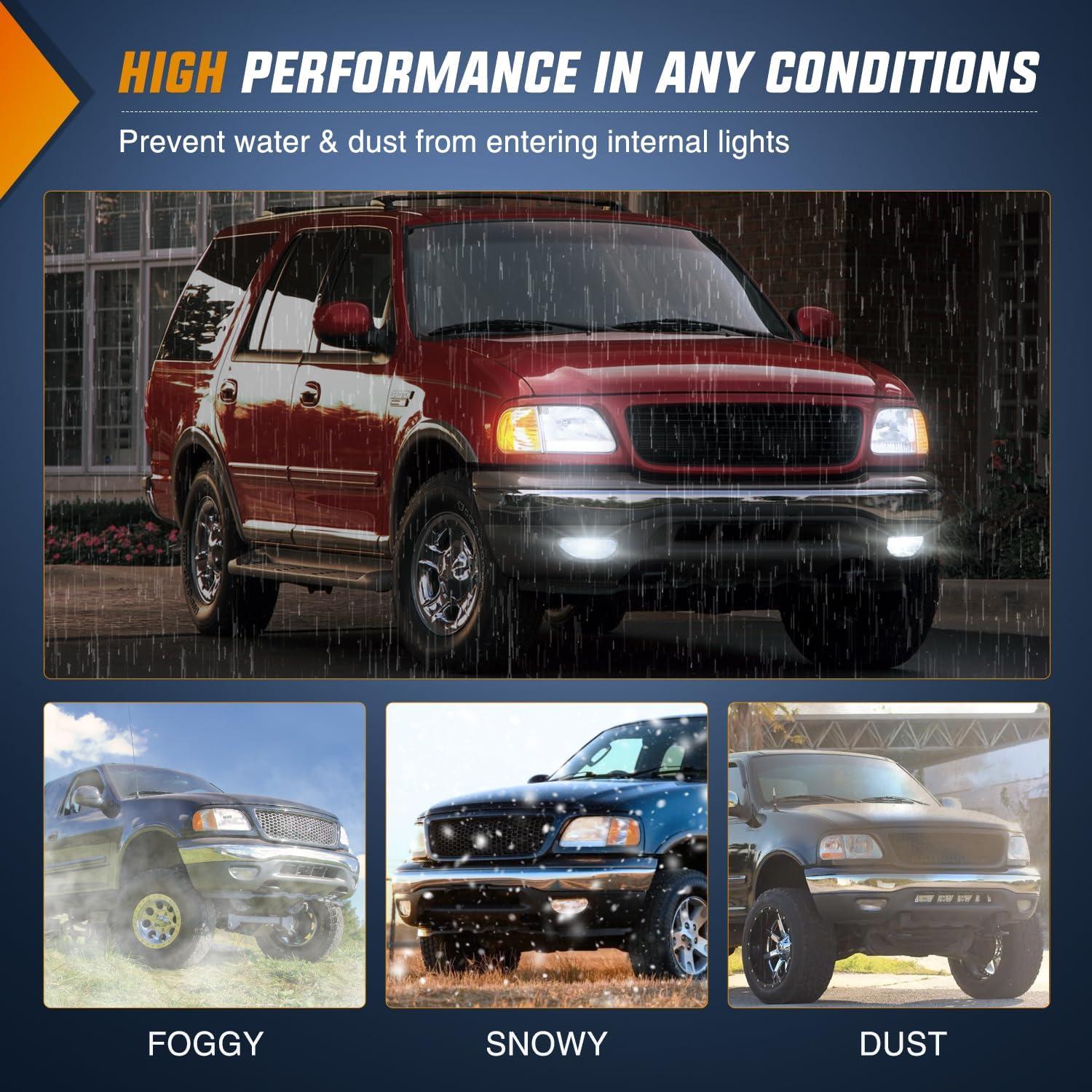 image:imageNilight Fog Light Assembly Compatible with 1999 2000 2001 2002 2003 Ford F150 2004 F150 Heritage 19992003 F250 Super Duty 19992002 Ford Expedition Clear Lens Driver and Passenger Side19992003 Ford F150