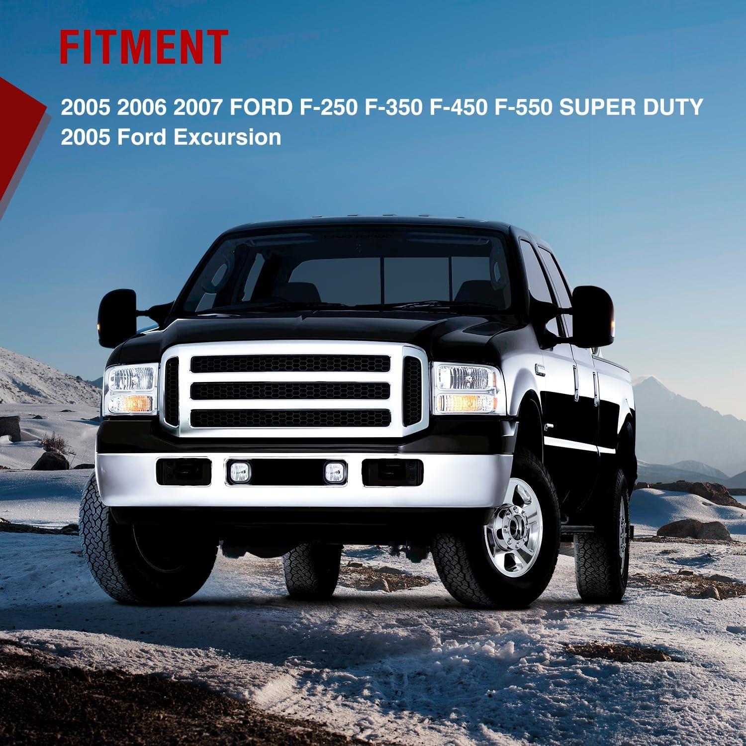 image:imageNilight Fog Light Assembly Compatible with 1999 2000 2001 2002 2003 Ford F150 2004 F150 Heritage 19992003 F250 Super Duty 19992002 Ford Expedition Clear Lens Driver and Passenger Side20052007 F250F550 LED