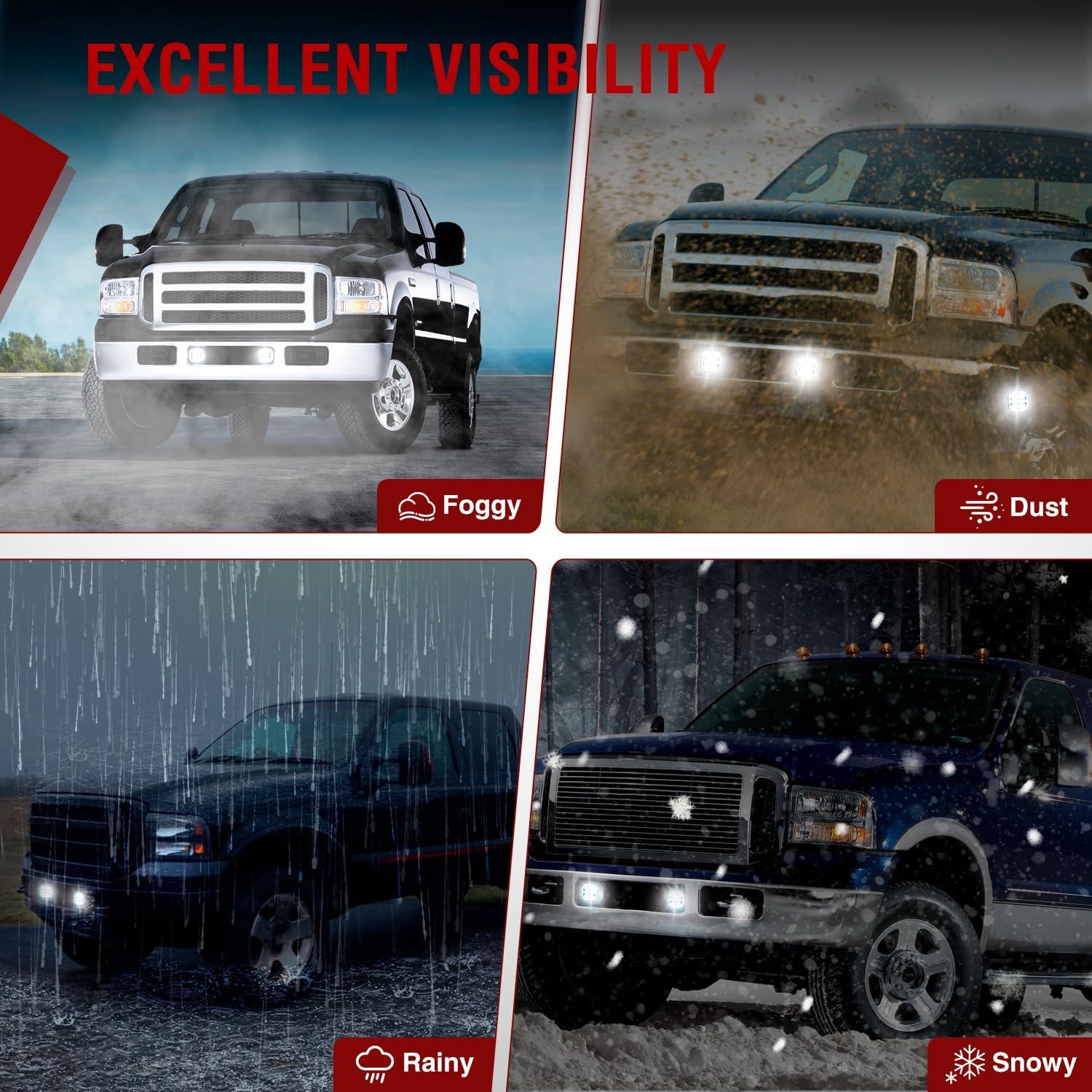 image:imageNilight Fog Light Assembly Compatible with 1999 2000 2001 2002 2003 Ford F150 2004 F150 Heritage 19992003 F250 Super Duty 19992002 Ford Expedition Clear Lens Driver and Passenger Side20052007 F250F550 LED