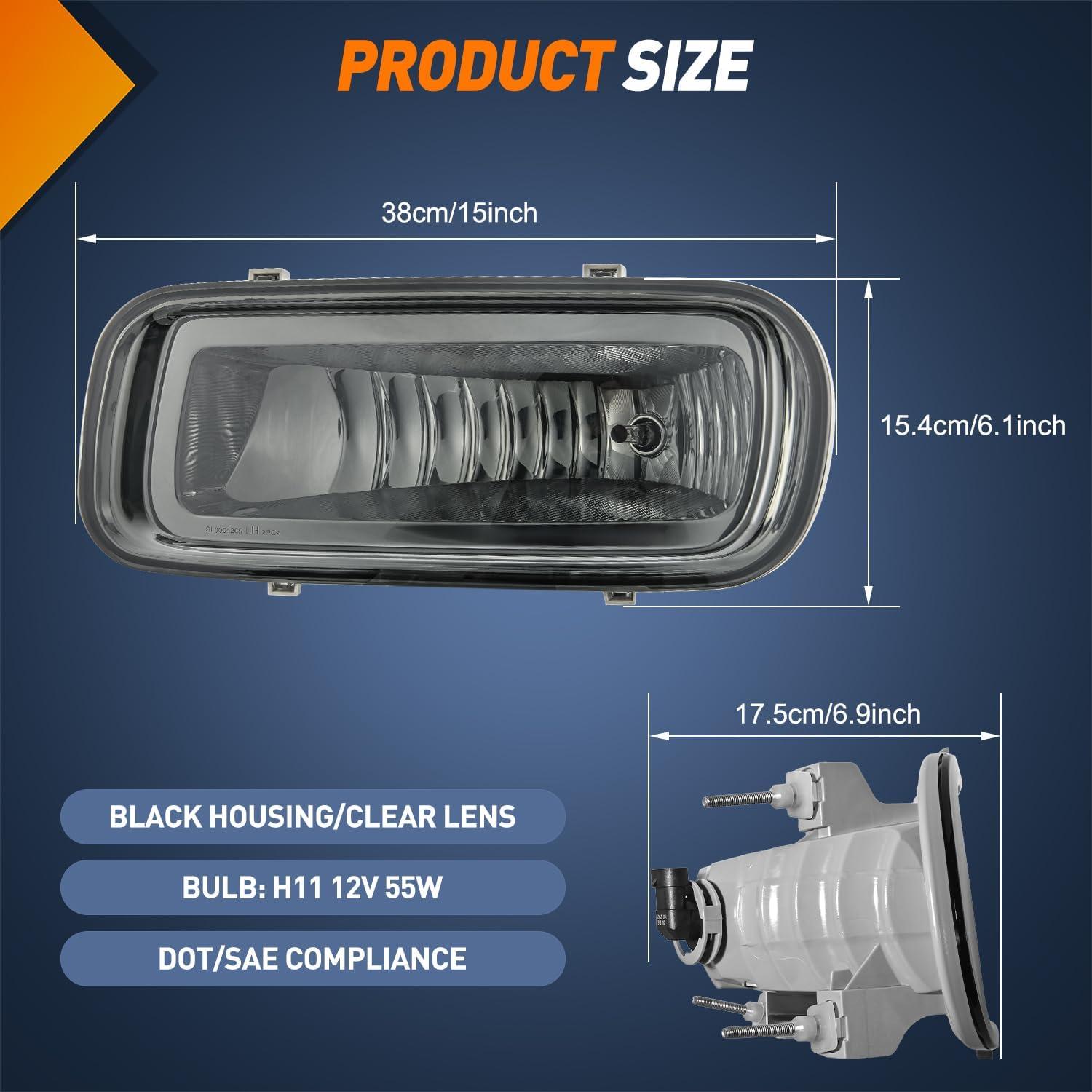 image:imageNilight Fog Light Assembly Compatible with 1999 2000 2001 2002 2003 Ford F150 2004 F150 Heritage 19992003 F250 Super Duty 19992002 Ford Expedition Clear Lens Driver and Passenger Side20042006 F150 Smoke