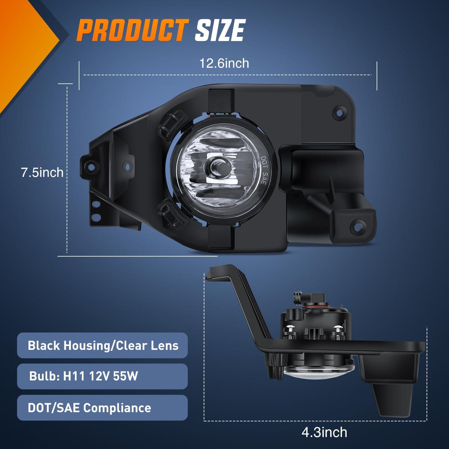 image:imageNilight Fog Light Assembly Compatible with 1999 2000 2001 2002 2003 Ford F150 2004 F150 Heritage 19992003 F250 Super Duty 19992002 Ford Expedition Clear Lens Driver and Passenger Side20132015 Ford Explorer