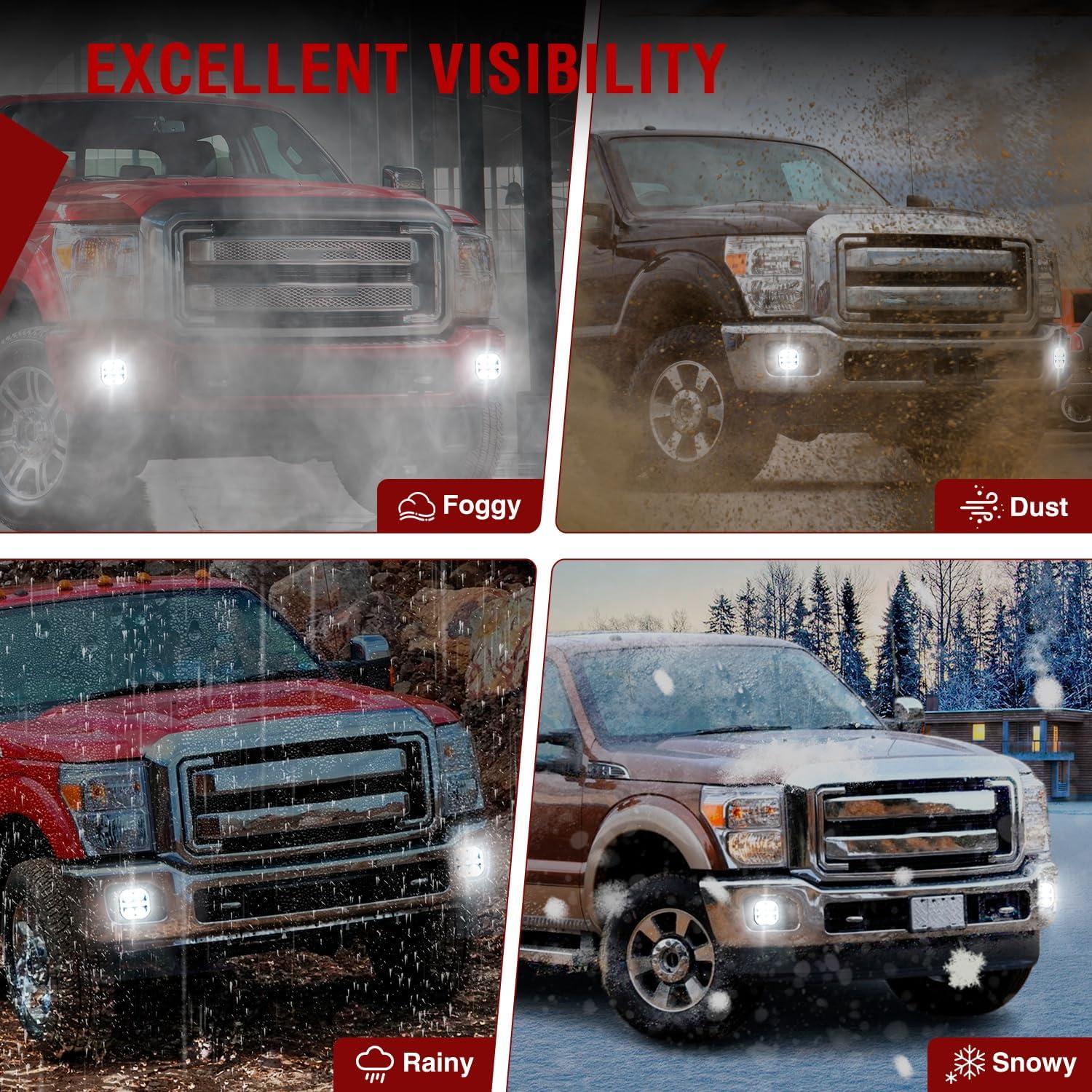 image:imageNilight Fog Light Assembly Compatible with 1999 2000 2001 2002 2003 Ford F150 2004 F150 Heritage 19992003 F250 Super Duty 19992002 Ford Expedition Clear Lens Driver and Passenger Side20112016 F250F550 LED