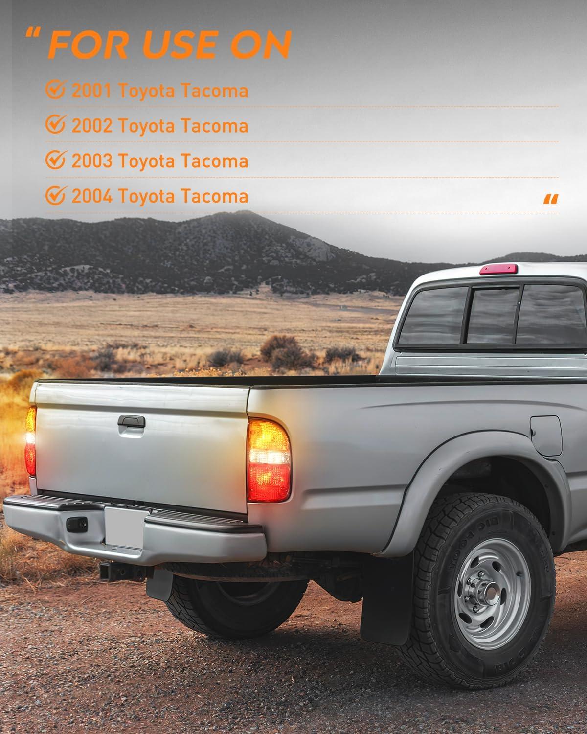 image:imageNilight Headlight Assembly Compatible with 2001 2002 2003 2004 Toyota Tacoma Replacement Headlamp Chrome Housing Amber Reflector Driver and Passenger SidePassenger Side