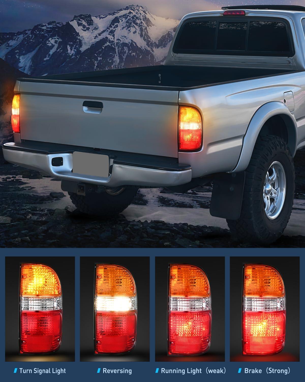 image:imageNilight Headlight Assembly Compatible with 2001 2002 2003 2004 Toyota Tacoma Replacement Headlamp Chrome Housing Amber Reflector Driver and Passenger SidePassenger Side