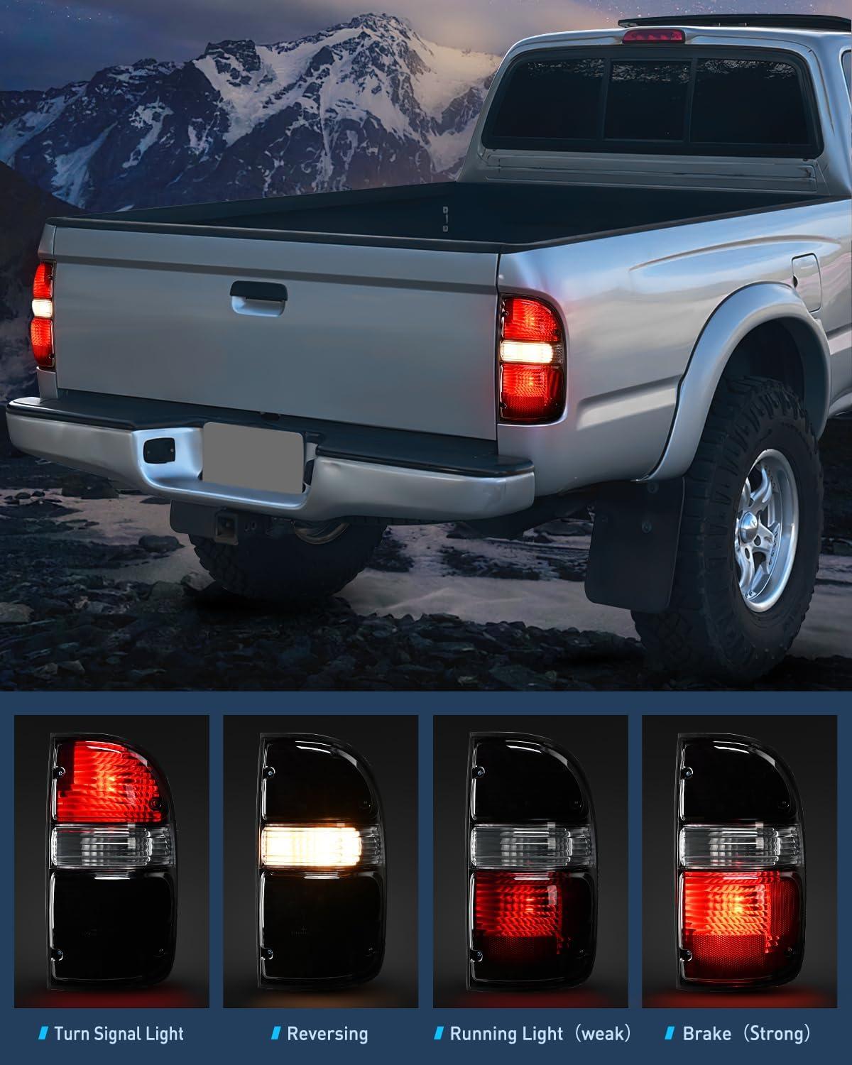 image:imageNilight Headlight Assembly Compatible with 2001 2002 2003 2004 Toyota Tacoma Replacement Headlamp Chrome Housing Amber Reflector Driver and Passenger SideDark RedPassenger