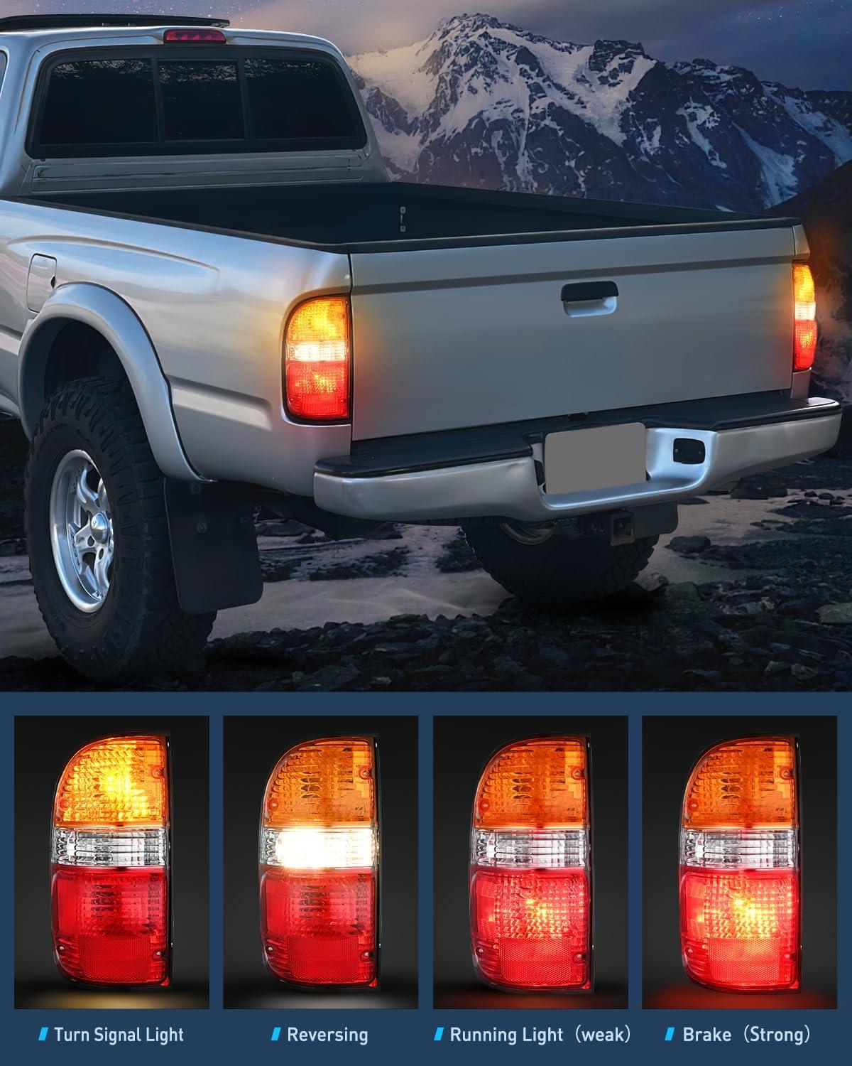 image:imageNilight Headlight Assembly Compatible with 2001 2002 2003 2004 Toyota Tacoma Replacement Headlamp Chrome Housing Amber Reflector Driver and Passenger SideDriver Side