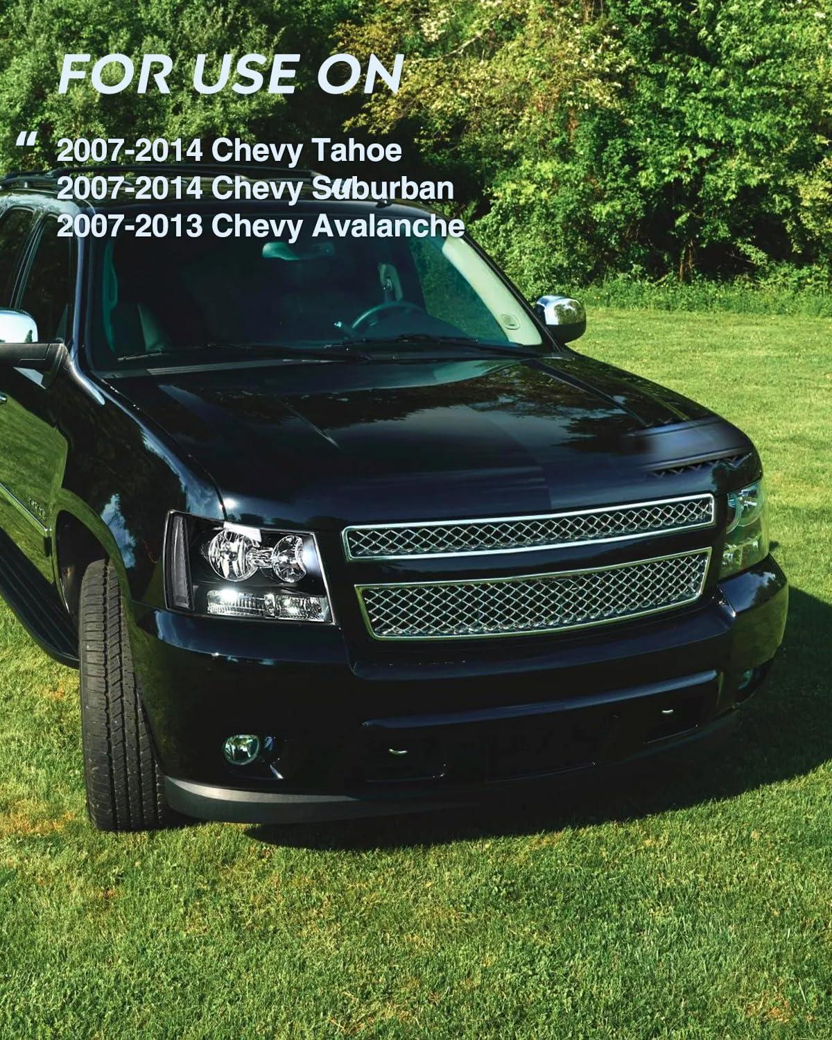 image:imageNilight Headlight Assembly for 2007 2008 2009 2010 2011 2012 2013 2014 Chevy Avalanche Tahoe Suburban 1500 2500 Replacement Headlamp Bumper Lamp Set Black Housing Amber Reflector Smoked LensSmoke Housing Clear Reflector