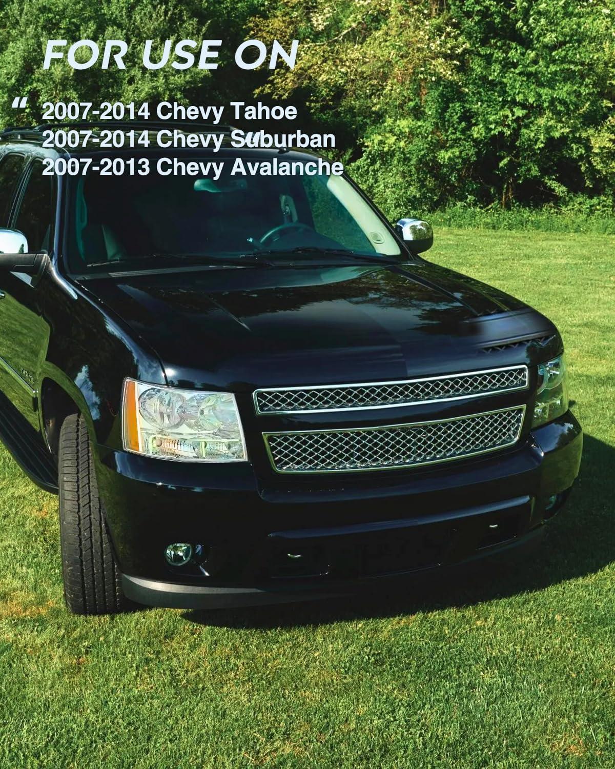 image:imageNilight Headlight Assembly for 2007 2008 2009 2010 2011 2012 2013 2014 Chevy Avalanche Tahoe Suburban 1500 2500 Replacement Headlamp Bumper Lamp Set Black Housing Amber Reflector Smoked LensChrome Housing Amber Reflector