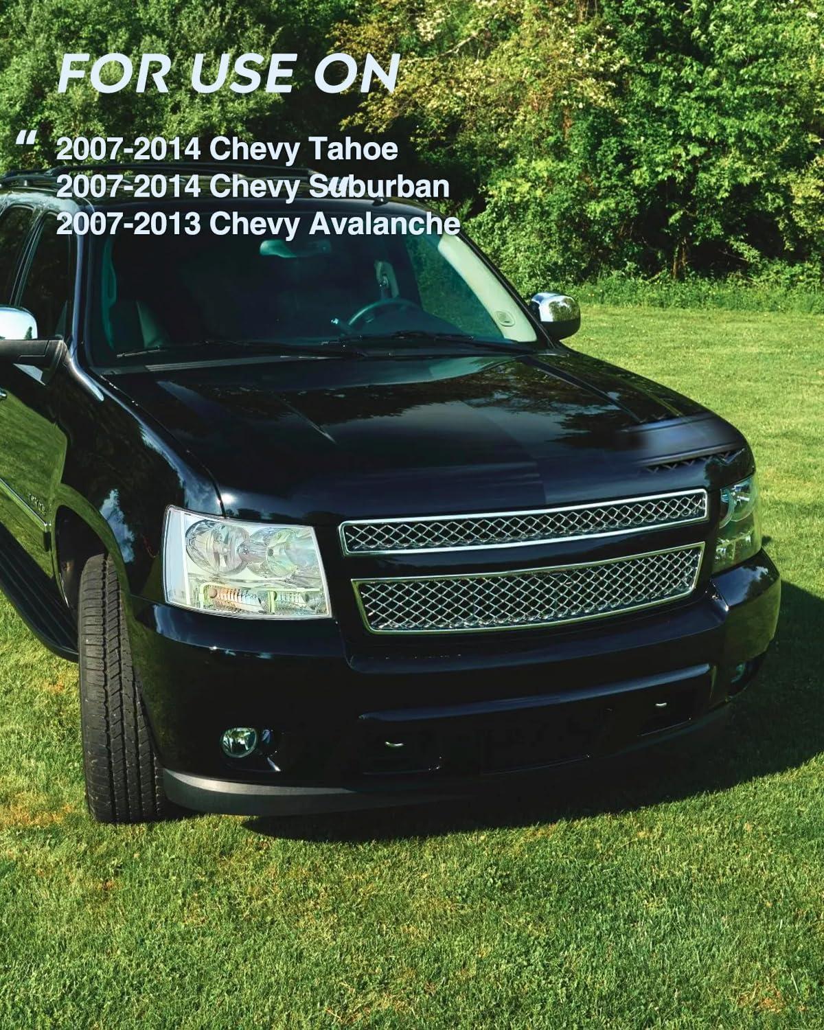 image:imageNilight Headlight Assembly for 2007 2008 2009 2010 2011 2012 2013 2014 Chevy Avalanche Tahoe Suburban 1500 2500 Replacement Headlamp Bumper Lamp Set Black Housing Amber Reflector Smoked LensChrome Housing Clear Reflector