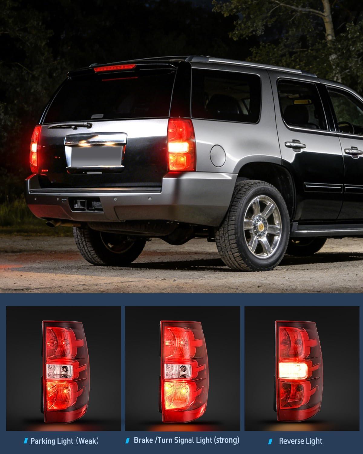 image:imageNilight Headlight Assembly for 2007 2008 2009 2010 2011 2012 2013 2014 Chevy Avalanche Tahoe Suburban 1500 2500 Replacement Headlamp Bumper Lamp Set Black Housing Amber Reflector Smoked LensRedPair