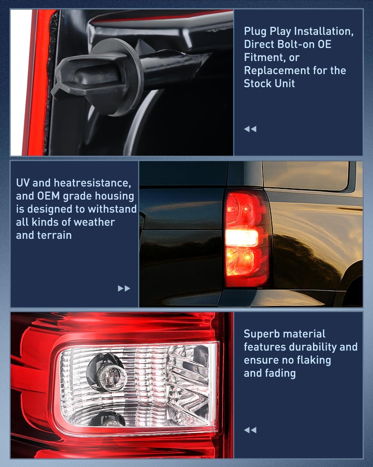 image:imageNilight Headlight Assembly for 2007 2008 2009 2010 2011 2012 2013 2014 Chevy Avalanche Tahoe Suburban 1500 2500 Replacement Headlamp Bumper Lamp Set Black Housing Amber Reflector Smoked LensSmokePair