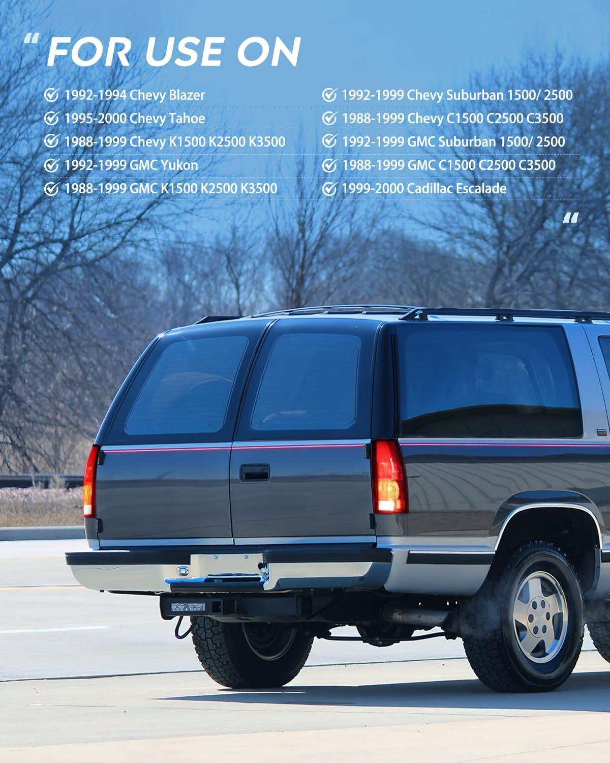 image:imageNilight Headlight and Taillight Assembly Combo Compatible with 1994 1995 1996 1997 1998 Chevy Silverado Tahoe Suburban C10 CK 1500 2500 3500 Tail Light Chrome Housing Clear Reflector Bumper LampDark RedPair of Driver and Passenger Side