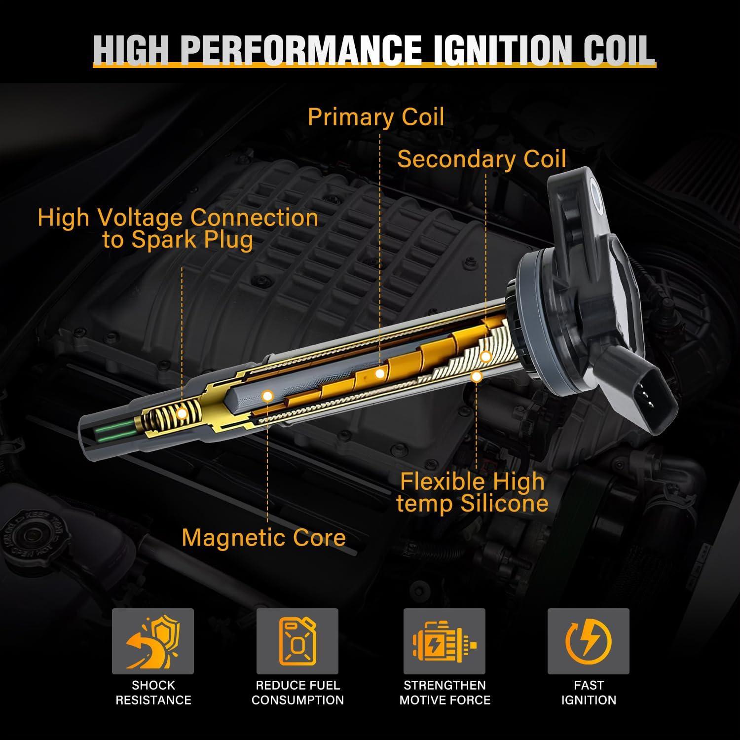 image:imageNilight Ignition Coil Pack Fit for Toyota Chevy Prizm Pontiac Vibe Corolla Matrix Celica MR2 Spyder 2000 2001 2002 2003 2004 2005 2006 2007 2008 18 L4 OE UF247 UF315 C1249 Ignition Coils Set of 4Toyota Lexus Pontiac 0817 UF596 UF619 C1714 4PCS