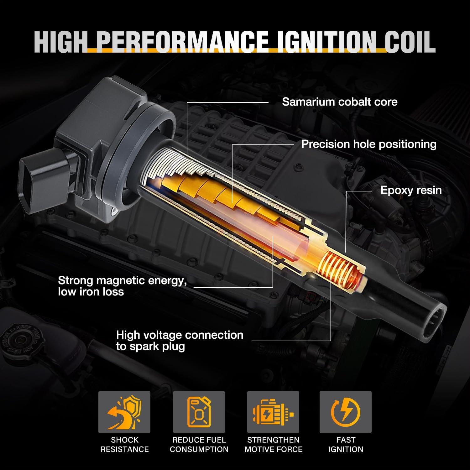 image:imageNilight Ignition Coil Pack Fit for Toyota Chevy Prizm Pontiac Vibe Corolla Matrix Celica MR2 Spyder 2000 2001 2002 2003 2004 2005 2006 2007 2008 18 L4 OE UF247 UF315 C1249 Ignition Coils Set of 4Toyota 4Runner Lexus 20002009 UF493 UF230 8PCS