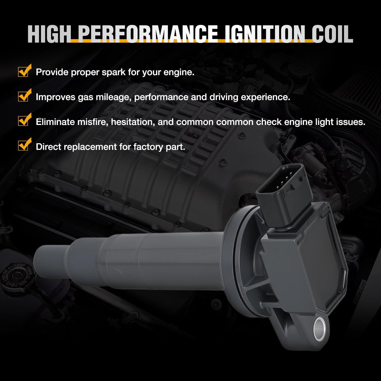 image:imageNilight Ignition Coil Pack Fit for Toyota Chevy Prizm Pontiac Vibe Corolla Matrix Celica MR2 Spyder 2000 2001 2002 2003 2004 2005 2006 2007 2008 18 L4 OE UF247 UF315 C1249 Ignition Coils Set of 4Toyota Scion Camry 20002018 UF316 C1304 4PCS