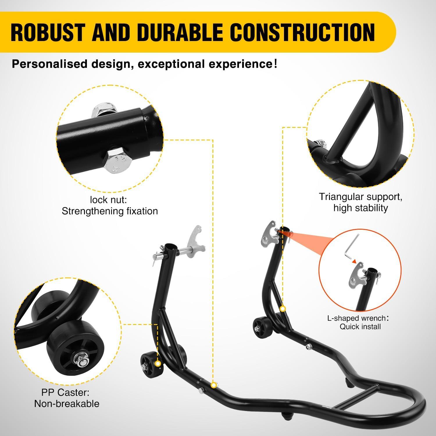 image:imageNilight Universal Motorcycle Rear Wheel Stand Lift 850lbs with U L Fork for Suzuki Yamaha Honda Kawasaki Black