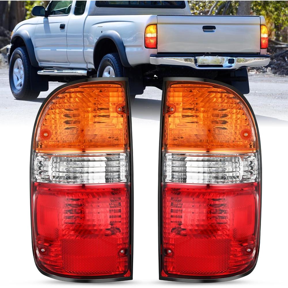 image:imageNilight Headlight Assembly Compatible with 2001 2002 2003 2004 Toyota Tacoma Replacement Headlamp Chrome Housing Amber Reflector Driver and Passenger SidePair of Driver and Passenger Side