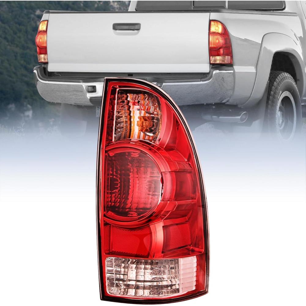 image:imageNilight Headlight Assembly for 2005 2006 2007 2008 2009 2010 2011 Toyota Tacoma Replacement Headlamp Chrome Housing Amber ReflectorRed HousingPassenger Side