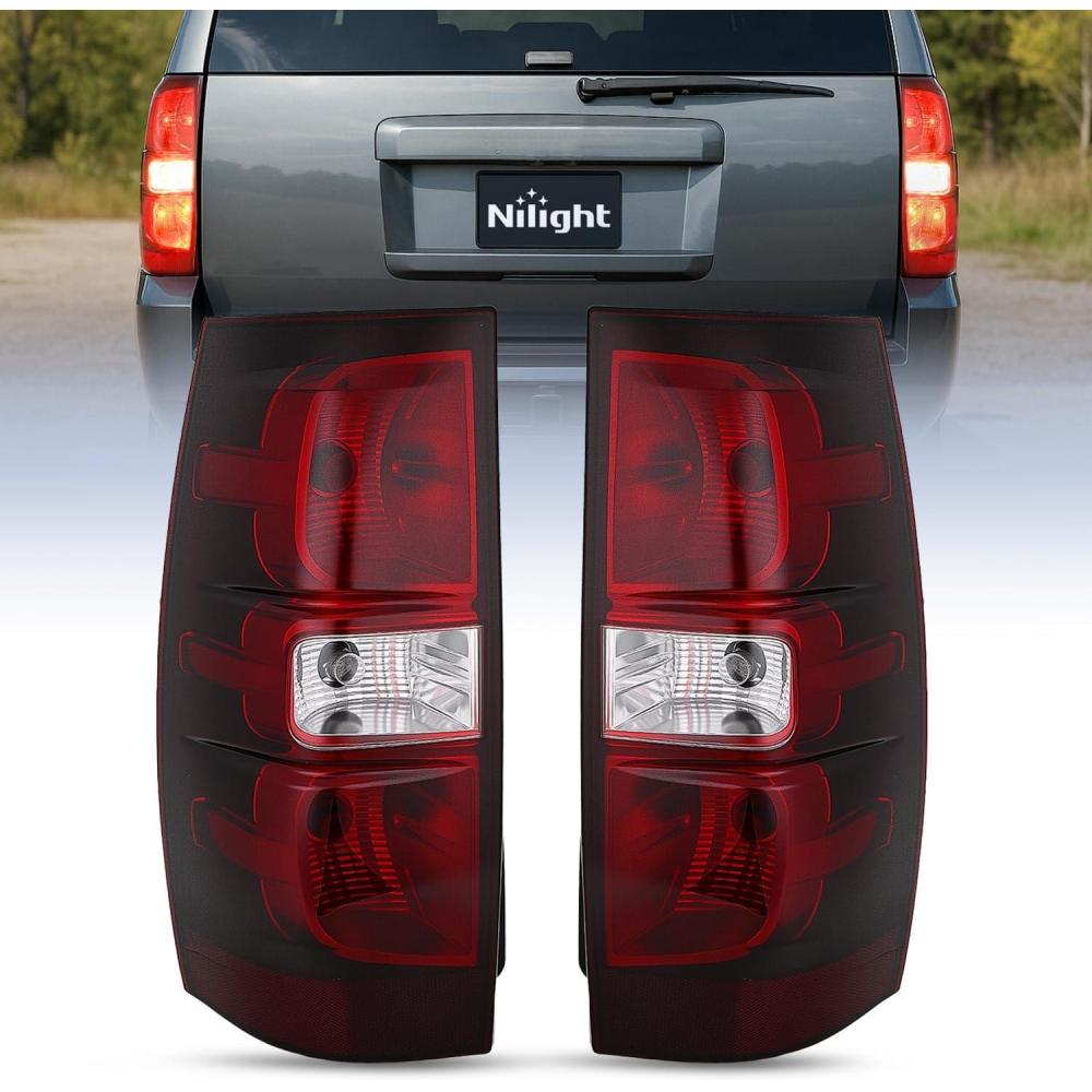 image:imageNilight Headlight Assembly for 2007 2008 2009 2010 2011 2012 2013 2014 Chevy Avalanche Tahoe Suburban 1500 2500 Replacement Headlamp Bumper Lamp Set Black Housing Amber Reflector Smoked LensSmokePair