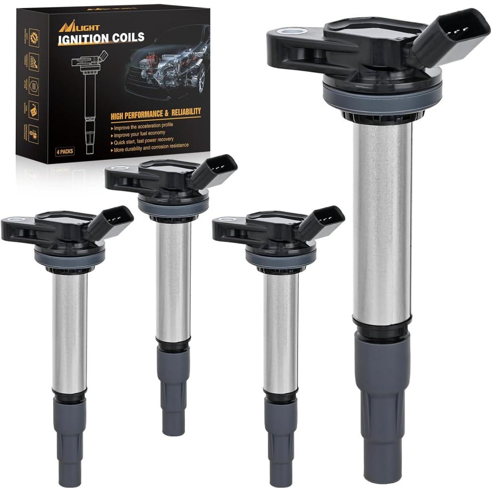 image:imageNilight Ignition Coil Pack Fit for Toyota Chevy Prizm Pontiac Vibe Corolla Matrix Celica MR2 Spyder 2000 2001 2002 2003 2004 2005 2006 2007 2008 18 L4 OE UF247 UF315 C1249 Ignition Coils Set of 4Toyota Lexus Pontiac 0817 UF596 UF619 C1714 4PCS