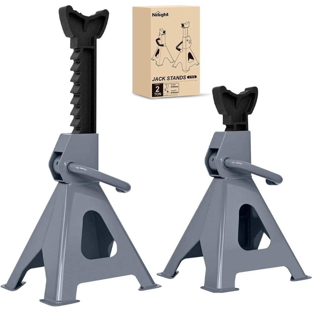 image:imageNilight Jack Stands 2 Ton 4400 lbs Capacity Heavy Duty Steel Car Lifting Stand Adjustable Height 106 to 162 1 Pair
