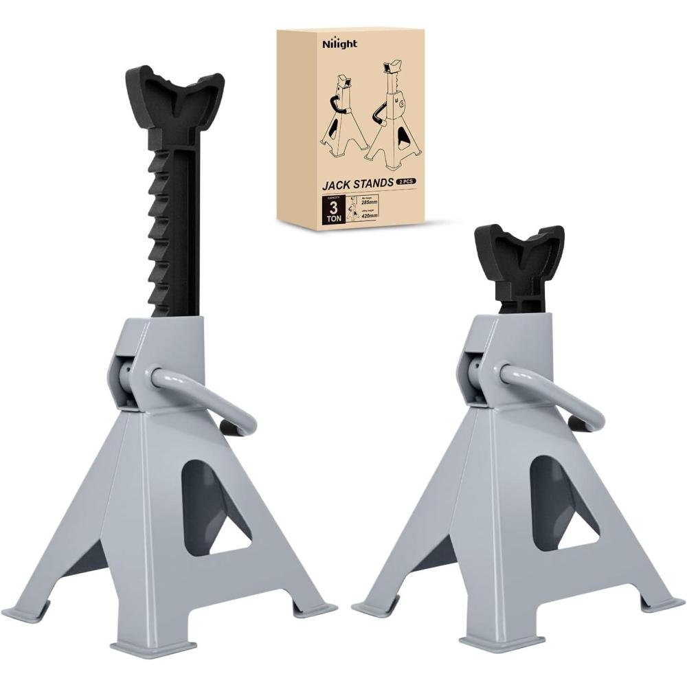 image:imageNilight Jack Stands 3 Ton 6600 lbs Capacity Heavy Duty Steel Car Lifting Stand Adjustable Height 1122 to 1653 1 Pair