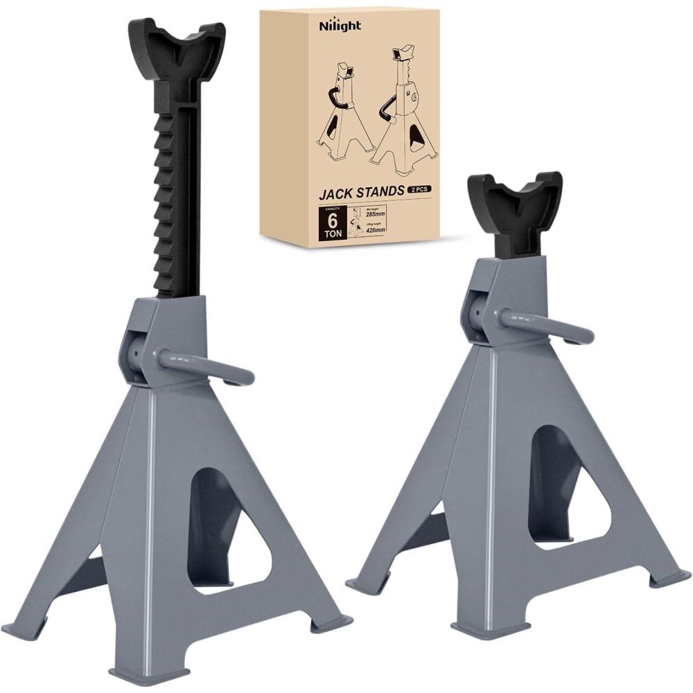 image:imageNilight Jack Stands 6 Ton 12000 lbs Capacity Heavy Duty Steel Car Lifting Stand Adjustable Height 1535 to 2322 1 Pair