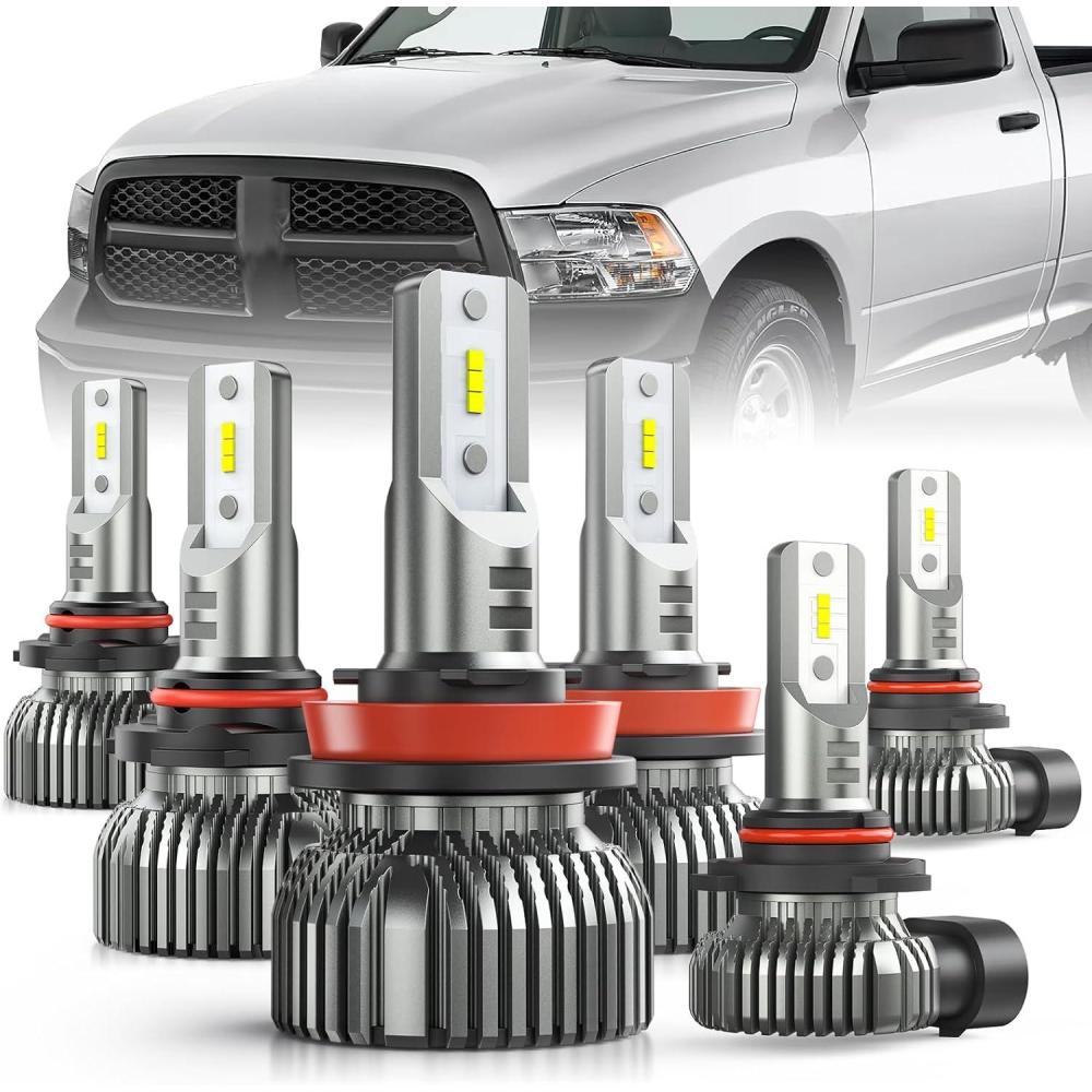 image:imageNilight LED High Low Fog Light Bulbs Fits For Ram 1500 2500 3500 20162018 Halogen Upgrade Replacement Compact Size 6000K Cool White 6Pack