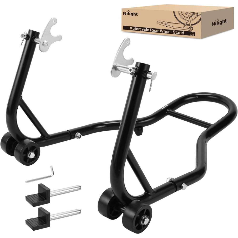 image:imageNilight Universal Motorcycle Rear Wheel Stand Lift 850lbs with U L Fork for Suzuki Yamaha Honda Kawasaki Black