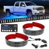 Nilight 2PCS 70 Inch Emergency Strobe Light Strip with Controller 864 LED White Running Board Lights Flexible Side Flashing Warning Caution Safety Waterproof for Truck Construction Pickup(Blue)