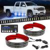 Nilight 2PCS 70 Inch Emergency Strobe Light Strip with Controller 864 LED White Running Board Lights Flexible Side Flashing Warning Caution Safety Waterproof for Truck Construction Pickup(Blue White)
