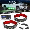 Nilight 2PCS 70 Inch Emergency Strobe Light Strip with Controller 864 LED White Running Board Lights Flexible Side Flashing Warning Caution Safety Waterproof for Truck Construction Pickup(Green White)