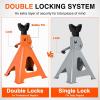 Nilight 6 Ton Jack Stands, Double Locking Heavy Duty Steel 12,000 lbs Capacity, Adjustable 15.35″-23.22″ Height for SUV Sedan Pickup Light Truck, 2 Pack
