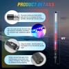 Nilight Boat Navigation Light 5FT Spiral LED Whip Lights 360° Visibility 2NM Coast Guard Compliant 400+ Patterns with Remote Plug-in Base Boats Stern Navlight for Night Fishing, Yacht, Pontoon(5FT)