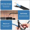 Nilight Cable Sleeve,10ft-1/4inch Cord Management Sleeves, Braided Sleeving, Split Self Wrapping Wire Loom for Computer Electrical Automotive Harness Protector Organizer, White(Black)