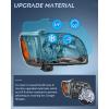Nilight Headlight Assembly Compatible with 2001 2002 2003 2004 Toyota Tacoma Replacement Headlamp Chrome Housing Amber Reflector Driver and Passenger Side(Chrome Housing+ Amber Reflector+Smoke Lens)