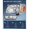 Nilight Headlight Assembly Compatible with 2001 2002 2003 2004 Toyota Tacoma Replacement Headlamp Chrome Housing Amber Reflector Driver and Passenger Side(Chrome Housing + Amber Reflector w/Tailight)