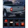 Nilight Headlight Assembly Compatible with 2001 2002 2003 2004 Toyota Tacoma Replacement Headlamp Chrome Housing Amber Reflector Driver and Passenger Side(Dark Red-Driver)