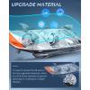 Nilight Headlight Assembly Compatible with 2007 2008 2009 Toyota Camry Headlamps Replacement Black Housing Amber Reflector Driver and Passenger Side(Chrome Housing + Amber Reflector)