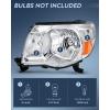 Nilight Headlight Assembly for 2005 2006 2007 2008 2009 2010 2011 Toyota Tacoma Replacement Headlamp Chrome Housing Amber Reflector(Chrome Housing + Amber Reflector)