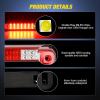 Nilight Headlight and Taillight Assembly Combo Compatible with 1994 1995 1996 1997 1998 Chevy Silverado Tahoe Suburban C10 C/K 1500 2500 3500 Tail Light Chrome Housing Clear Reflector Bumper Lamp(Dark Red w/3rd Brake Light)