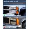Nilight Headlight and Taillight Assembly Combo Compatible with 1994 1995 1996 1997 1998 Chevy Silverado Tahoe Suburban C10 C/K 1500 2500 3500 Tail Light Chrome Housing Clear Reflector Bumper Lamp(Smoke Lens Amber Reflector w/Taillight)