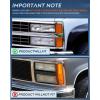 Nilight Headlight and Taillight Assembly Combo Compatible with 1994 1995 1996 1997 1998 Chevy Silverado Tahoe Suburban C10 C/K 1500 2500 3500 Tail Light Chrome Housing Clear Reflector Bumper Lamp(Black Housing + Amber Reflector w/Tailight)