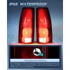 Nilight Headlight and Taillight Assembly Combo Compatible with 1994 1995 1996 1997 1998 Chevy Silverado Tahoe Suburban C10 C/K 1500 2500 3500 Tail Light Chrome Housing Clear Reflector Bumper Lamp(Dark Red-Pair of Driver and Passenger Side)